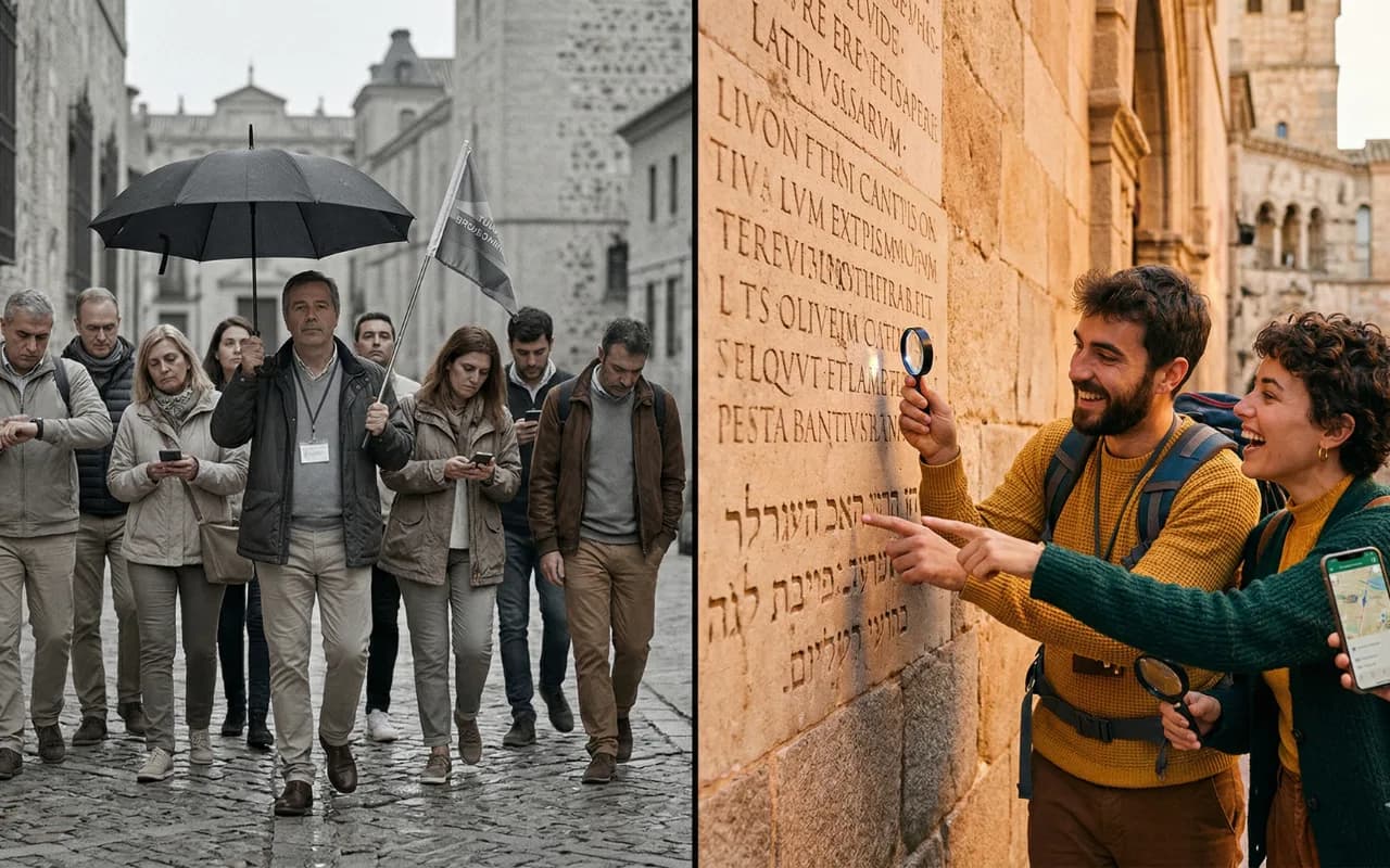 Comparaison entre visite guidée traditionnelle et escape game outdoor interactif