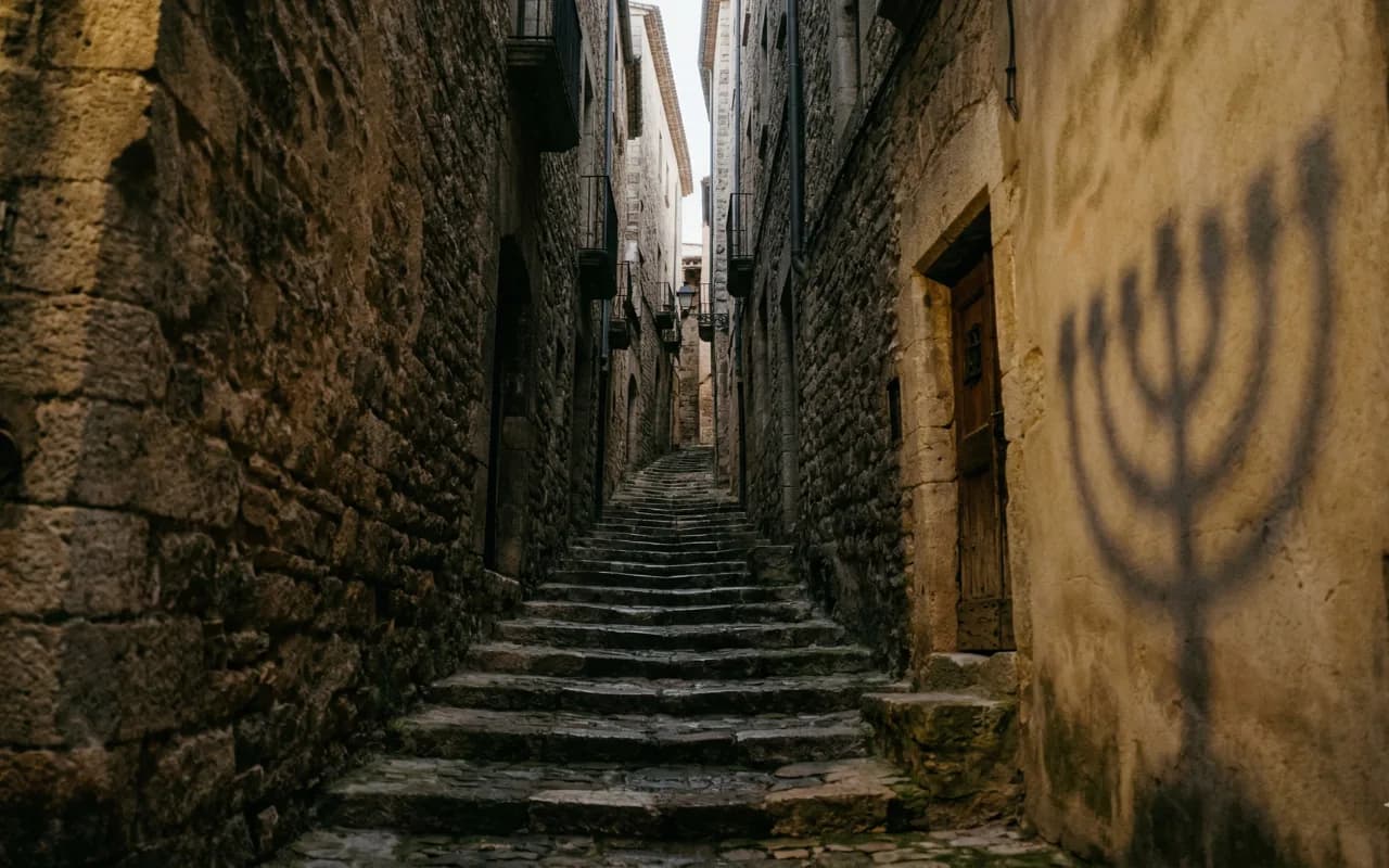 Ruelles étroites du quartier juif de Gérone en Catalogne, parcours d'escape game